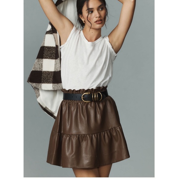 Anthropologie Dresses & Skirts - The Somerset Mini Skirt: Faux Leather Edition